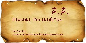 Plachki Periklész névjegykártya